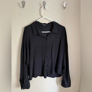 Madewell Lusterweave Hartfield Crop Shirt black XL